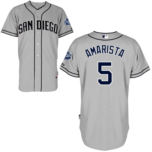 Alexi Amarista #5 Youth Baseball Jersey-San Diego Padres Authentic Road Gray Cool Base MLB Jersey